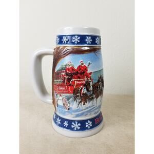 Budweiser Beer Stein Mug Lighting the Way Home 1995 Handcrafted 7" Brazil Vtg